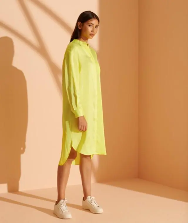 Superdry Women's Limited Edition Silk Shirt Dress Green / Cuba Green - 