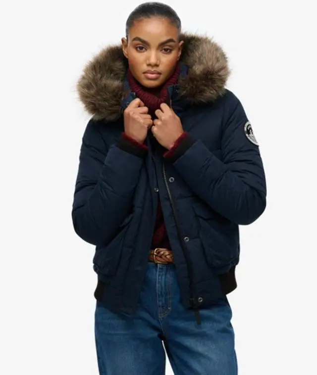 Superdry Women's Everest Ella Bomber Jacket Navy / Eclipse Navy -