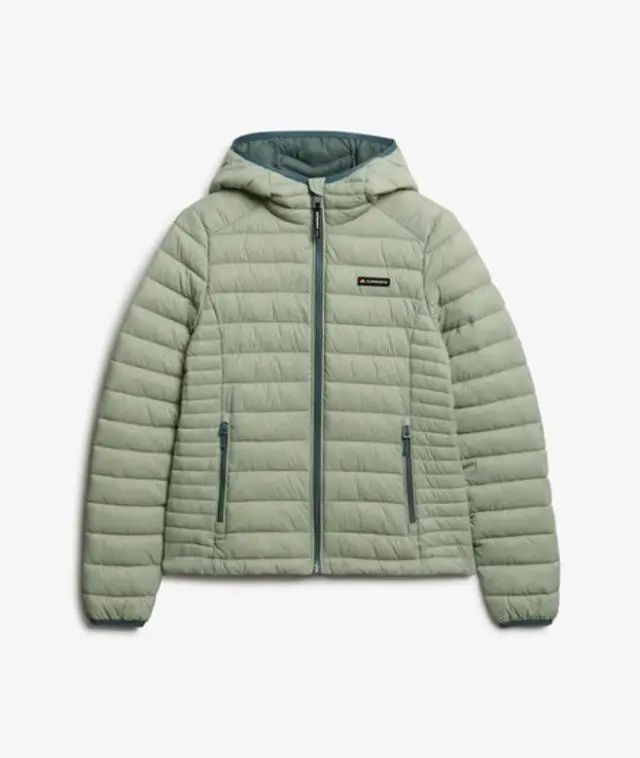 Superdry Women's Hooded Fuji Lite Padded Jacket Green / Dusty Sage - 