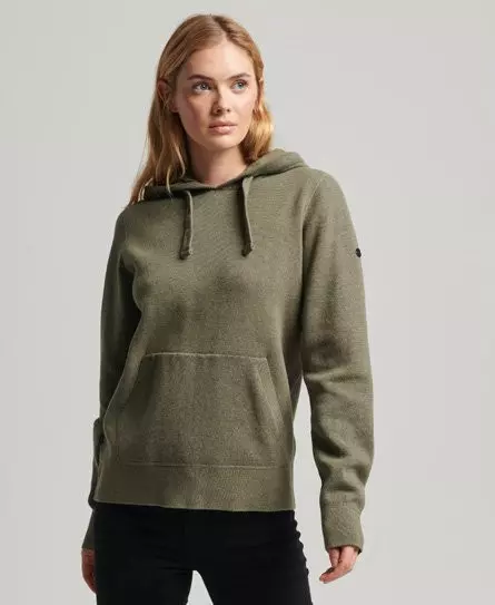 Superdry Women's Organic Cotton Essential Organic Cotton Hoodie Green / Shooting Olive Marl - 
