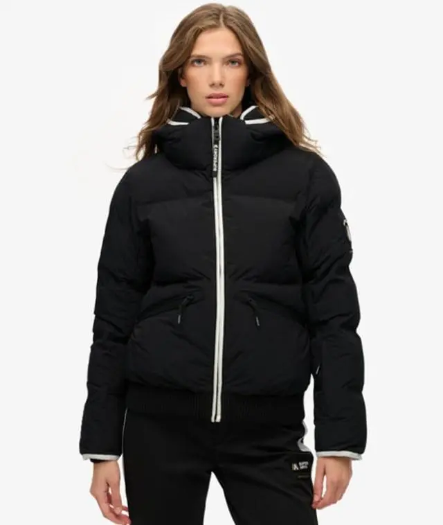 Superdry Women's Hooded Ski Bomber Jacket Black -