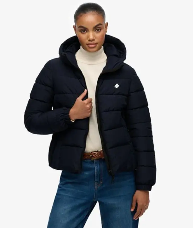 Superdry Women's Hooded Spirit Sports Puffer Jacket Navy / Deep Navy -
