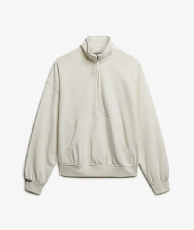 Superdry Women's Studios Half Zip Sweatshirt White / Off White - 