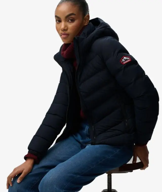 Superdry & Co Women's Hooded Fuji Padded Jacket Navy / Eclipse Navy - 