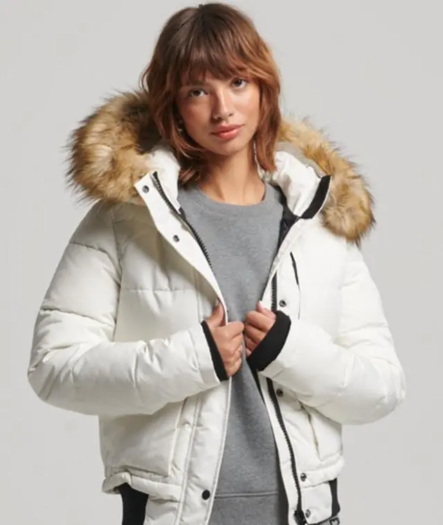 Superdry Women's Everest Bomber Jacket Cream / Ecru - 