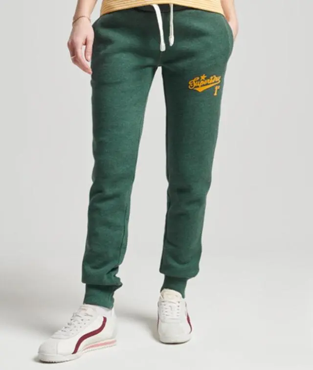Superdry Women's Vintage Script Style Collegiate Joggers Green / Heritage Pine Green Marl - 