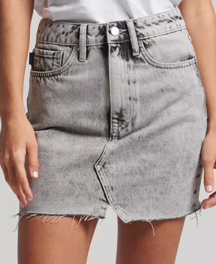 Superdry Women's Vintage Denim Mini Skirt Grey / Grey Marble - 