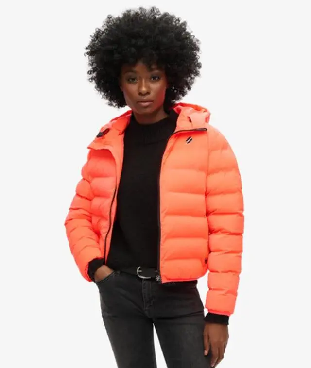 Superdry Women's All Seasons Padded Jacket Cream / Hyper Fire Coral - 