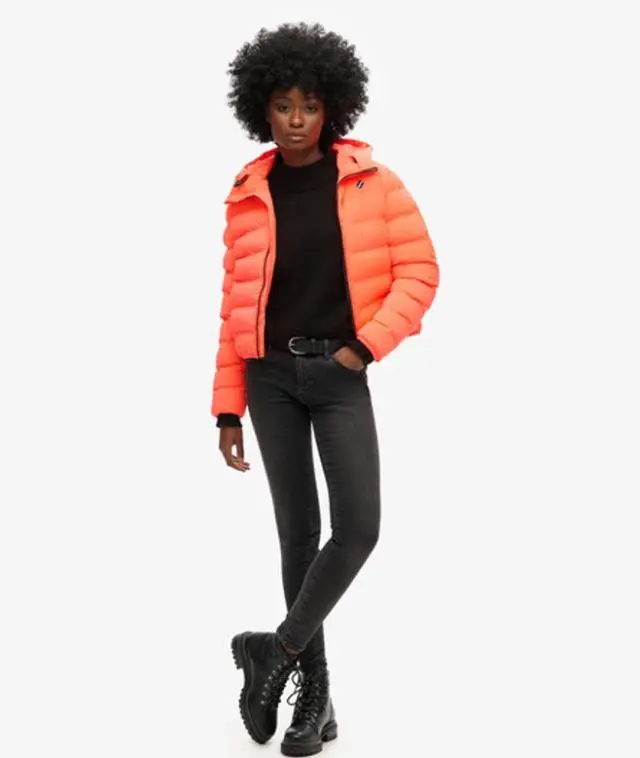 Superdry Women's All Seasons Padded Jacket Cream / Hyper Fire Coral - 