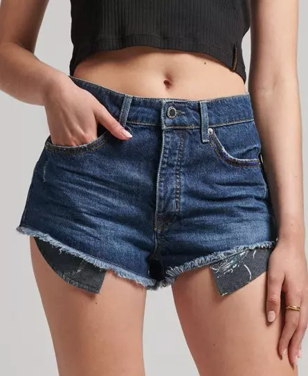 Pockets For Women Superdry Women s High Rise Cut Off Shorts Dark