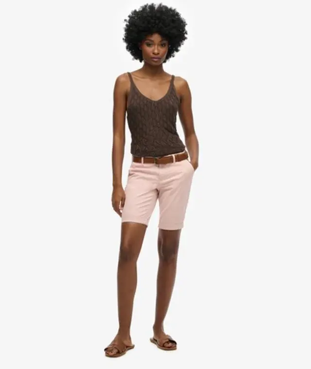 Superdry Women's City Chino Shorts Pink / Peach Whip - 