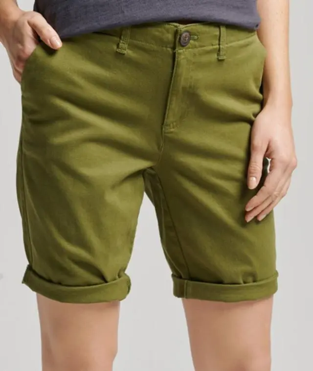 Superdry Women's City Chino Shorts Green / Capulet Olive - 