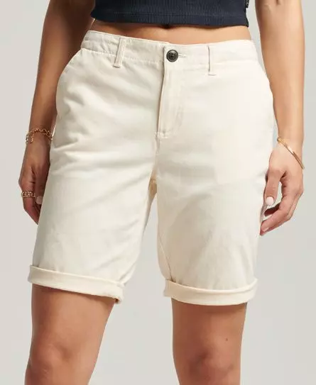 Superdry Women's City Chino Shorts Cream / Oyster - 
