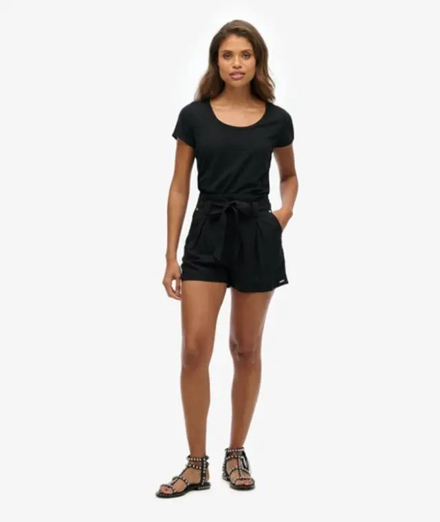Superdry Women's Desert Paperbag Shorts Black - 