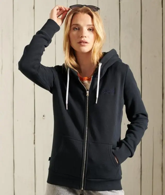 Superdry & Co Women's Orange Label Zip Hoodie Navy / Eclipse Navy - 