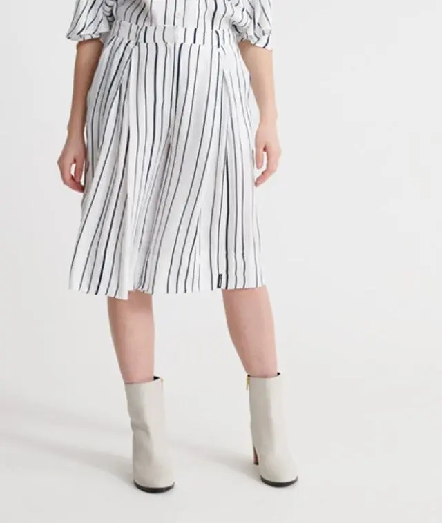 Superdry Women's Edit Culottes White / White Stripe - 