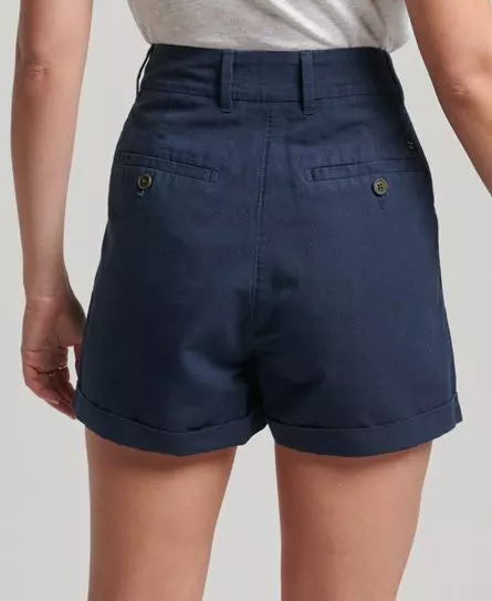 Superdry Women's Studios Linen Shorts Navy / Richest Navy - 