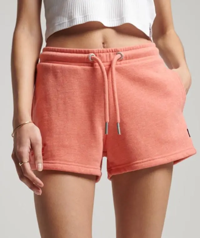 Superdry & Co Women's Organic Cotton Vintage Logo Jersey Shorts Cream / LA Coral Marl - 