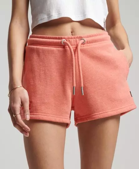 Superdry Women's Organic Cotton Vintage Logo Jersey Shorts Cream / LA Coral Marl - 