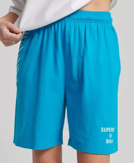 Superdry Women's Code Core Sport Boy Shorts Blue / Petrol - 