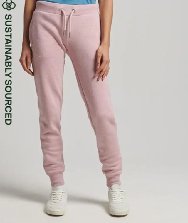 Superdry & Co Women's Organic Cotton Vintage Logo Embroidered Joggers Pink / Soft Pink Marl - 