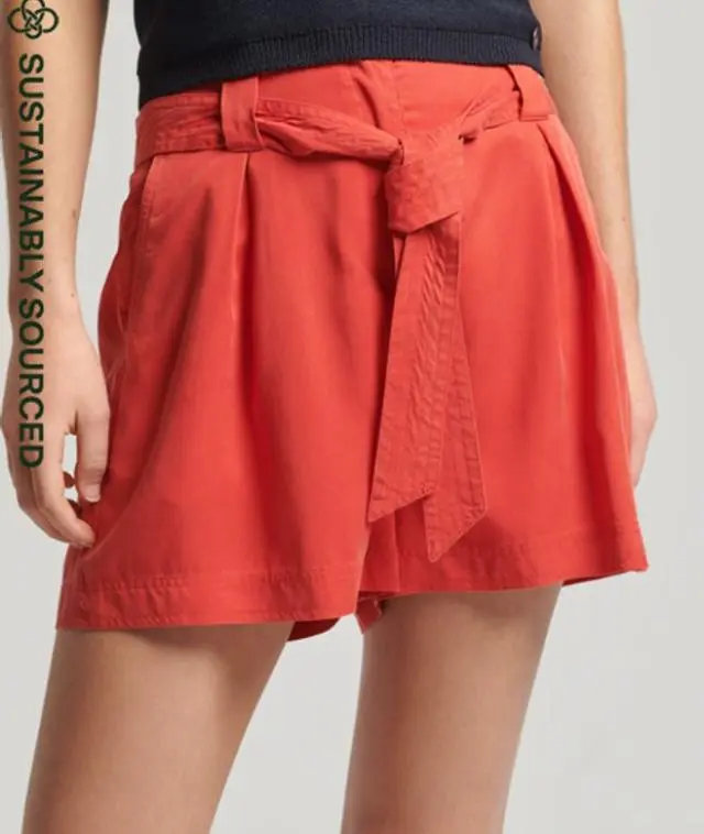 Superdry Women's Vintage Paperbag Shorts Red / Americana Red - 