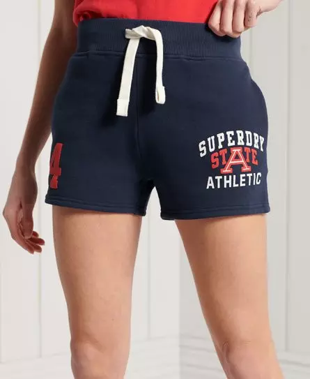 Superdry Women's Track & Field Shorts Blue / Regal Navy - 