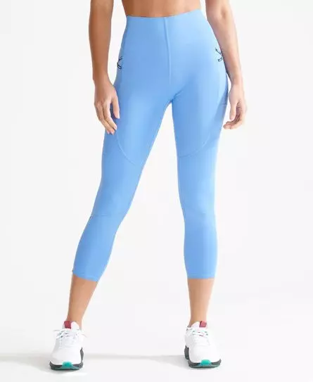 Superdry Women's Sport Run Sprint 7/8 Leggings Multiple Colours / Flacky Bright Blue - 