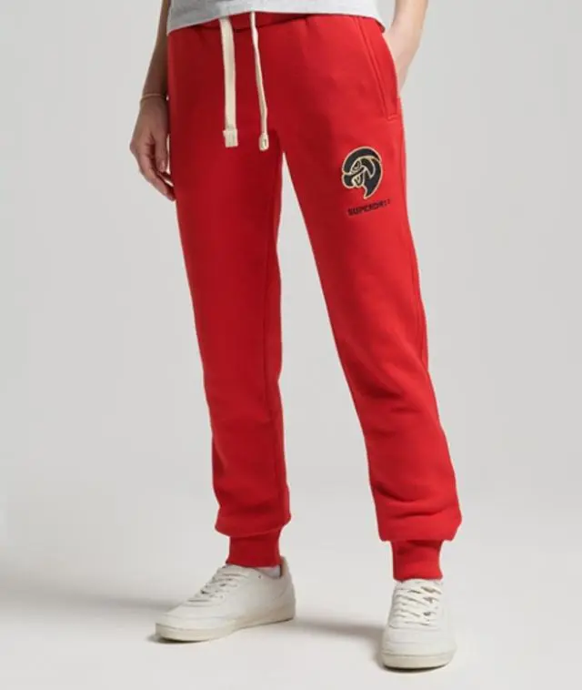 Superdry Women's Vintage Collegiate Joggers Red / Rebel Red - 