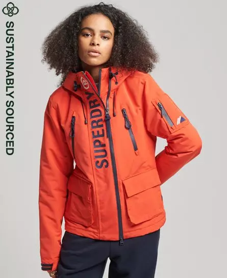 Superdry Women's Hooded Ultimate SD-Windbreaker Orange / Bold Orange/Rich Navy - 