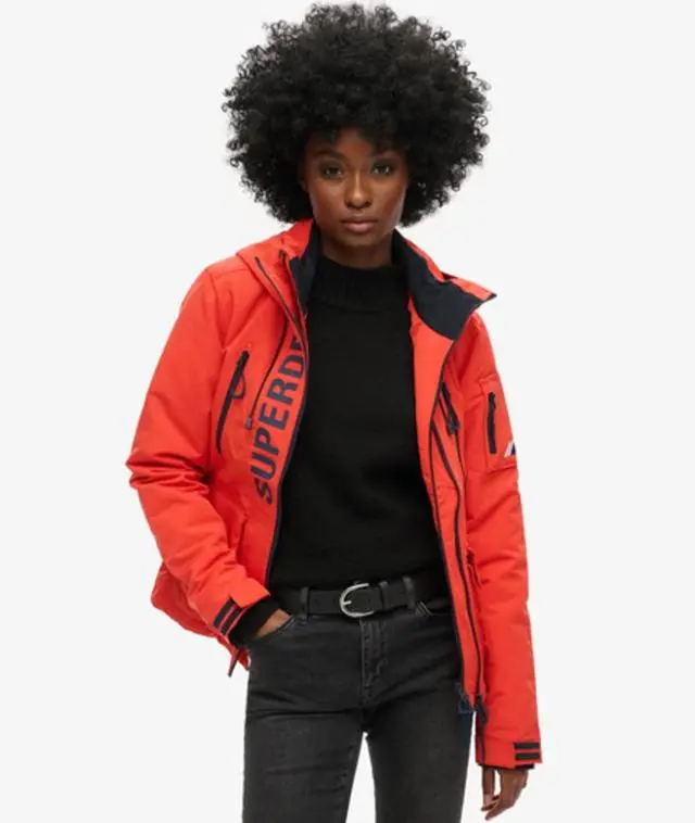 Superdry Women's Hooded Ultimate Sd-windcheater Jacket Orange / Bold Orange/rich Navy - 