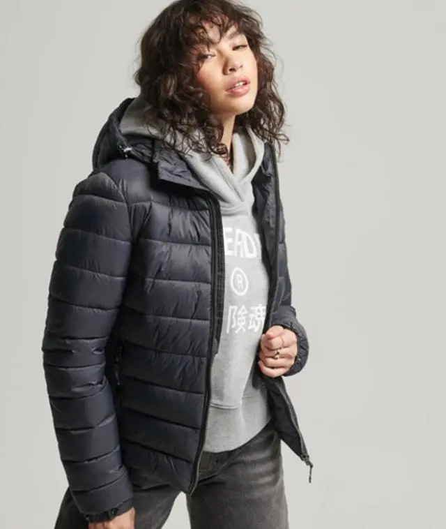 Superdry Women's Classic Fuji Puffer Jacket Grey / Charcoal - 