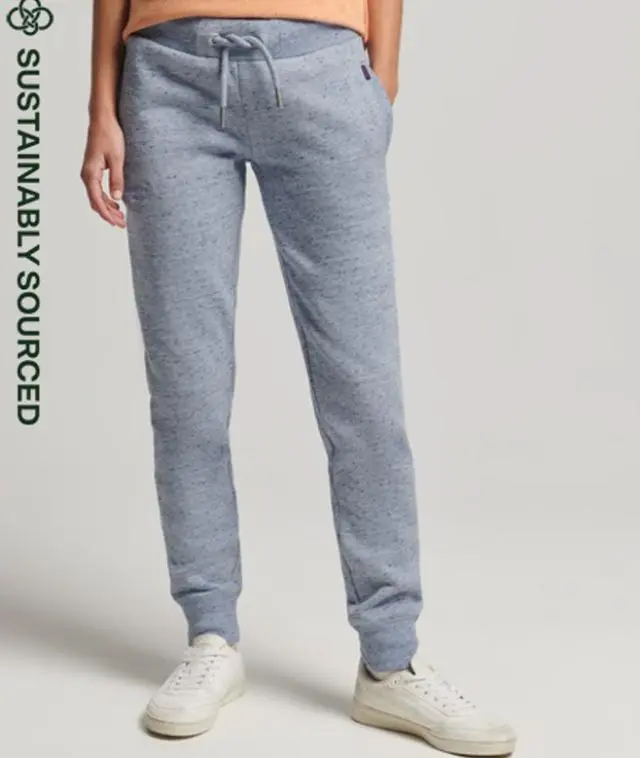 Superdry Women's Organic Cotton Vintage Logo Embroidered Joggers Light Blue / LA Blue Marl - 