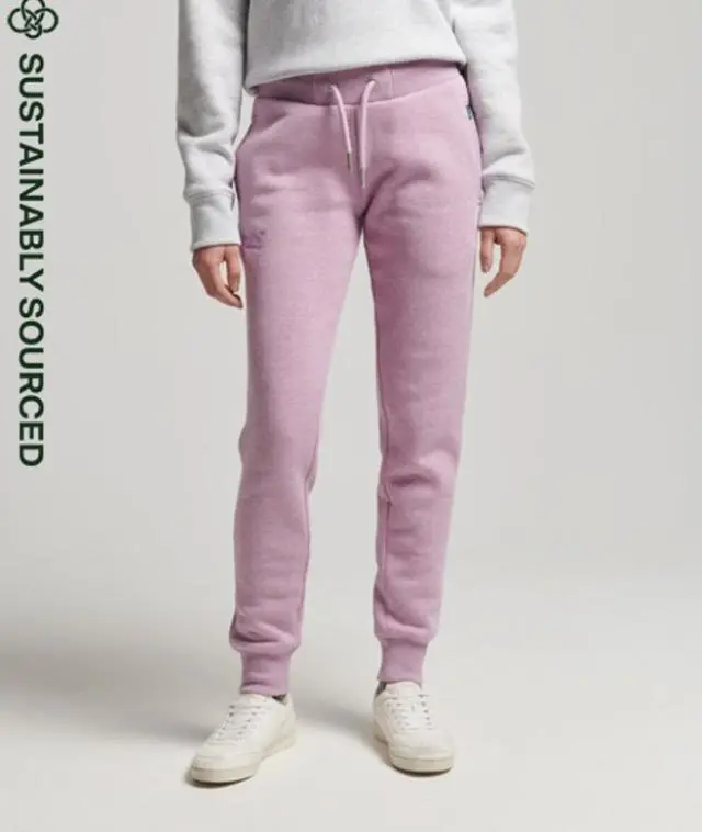 Superdry Women's Organic Cotton Vintage Logo Embroidered Joggers Purple / Vintage Purple Marl - 