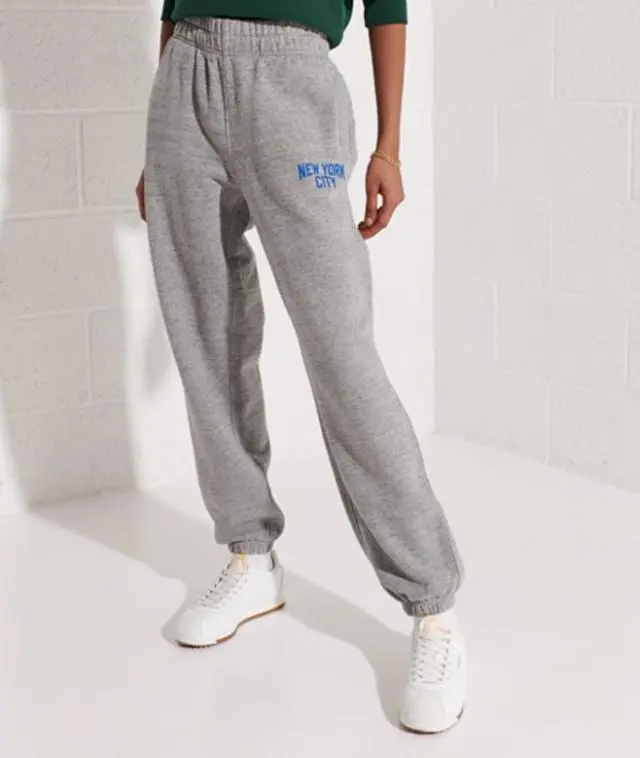 Superdry Women's City College Joggers Light Grey / Grey Slub Grindle - 