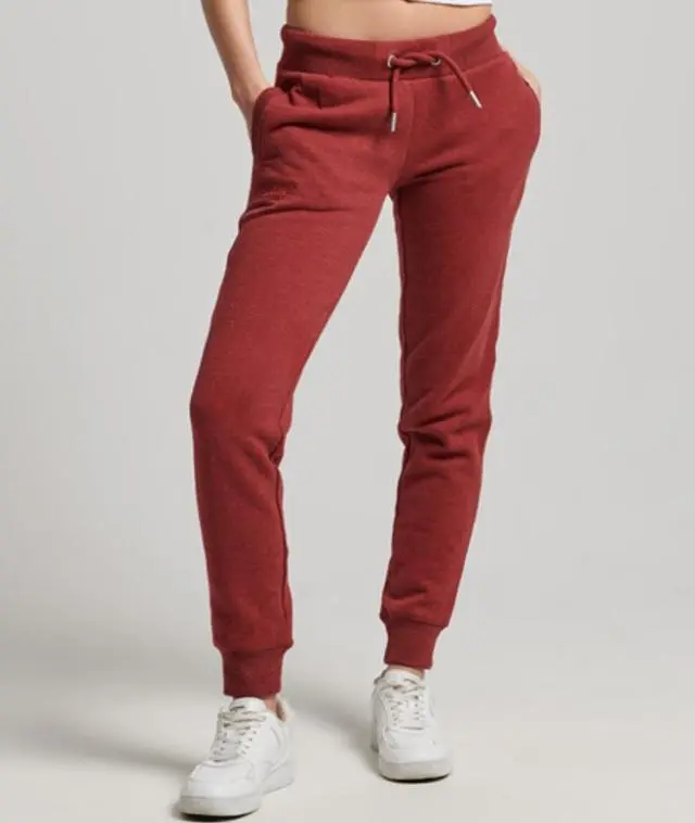 Superdry Women's Vintage Logo Embroidered Joggers Red / Rhubarb Marl - 