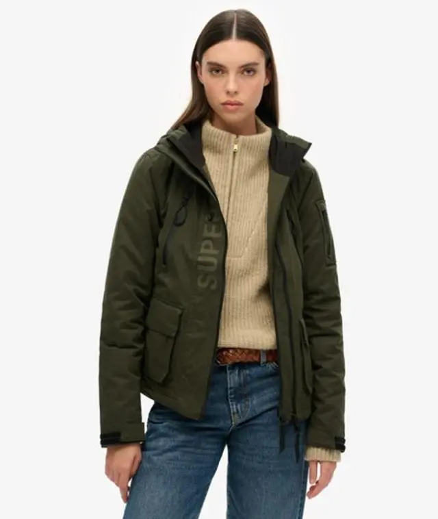 Superdry Women's Ultimate Microfibre Sd-wind Jacket Green / Surplus Goods Olive - 