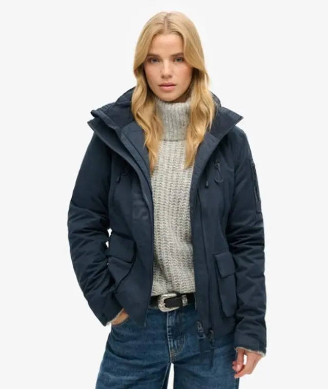 Superdry Women's Ultimate Microfibre Sd-wind Jacket Navy / Super Dark Navy - 