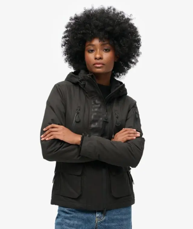 Superdry & Co Women's Ultimate Microfibre Sd-wind Jacket Black / Jet Black - 