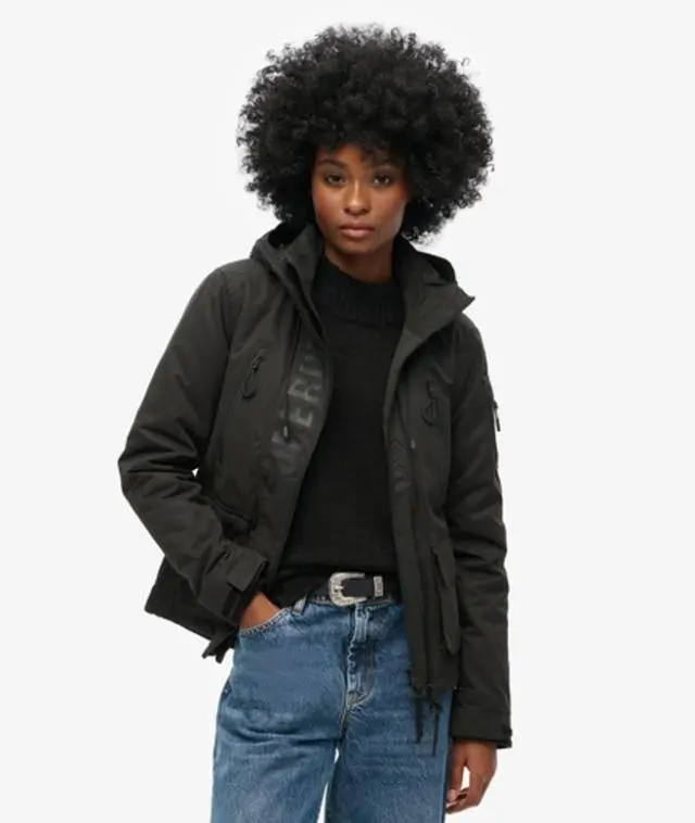 Superdry Women's Ultimate Microfibre Sd-wind Jacket Black / Jet Black - 