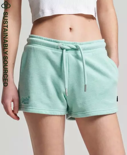 Superdry Women's Organic Cotton Vintage Logo Jersey Shorts Green / Minted Marl - 