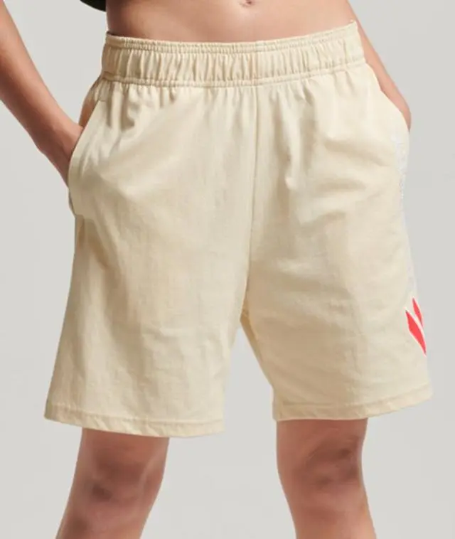 Superdry Women's Code Applique Boy Shorts Cream / Oatmeal - 