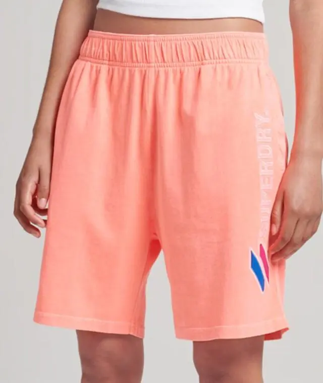 Superdry Women's Code Applique Boy Shorts Coral / Hyper Fire Coral - 