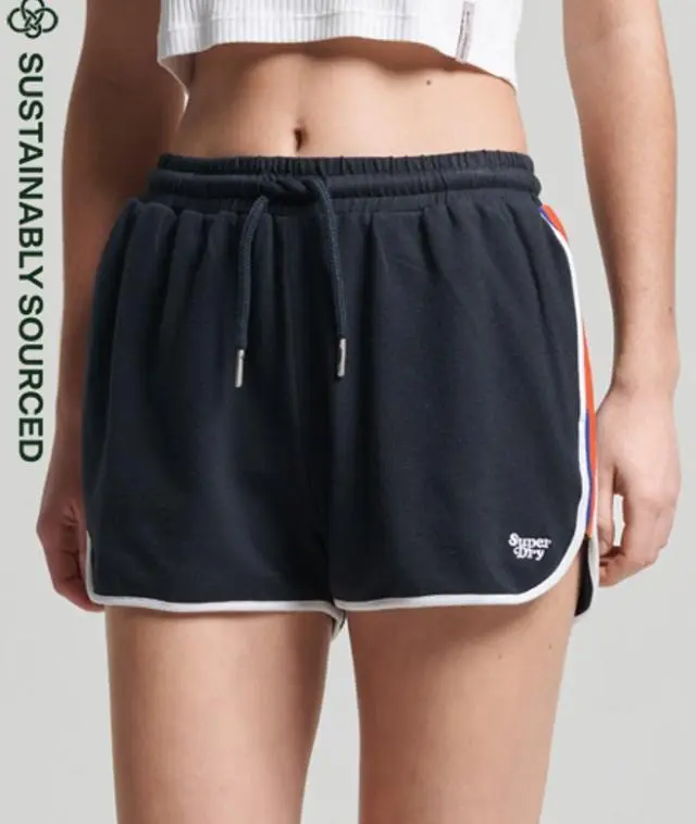 Superdry Women's Organic Cotton Vintage Stripe Racer Shorts Navy / Eclipse Navy - 