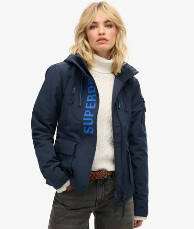 Superdry Women's Hooded Ultimate Sd-windcheater Jacket Blue / Nordic Chrome Navy/mazarine Blue - 