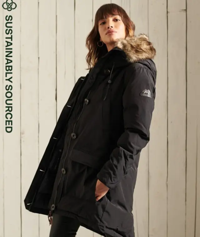 Superdry & Co Women's Classic Parka Coat, Black, 