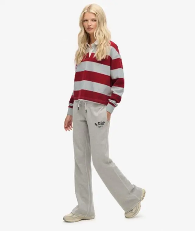 Superdry Women's Athletic Embroidered Flare Joggers Grey / Grey Marl - 