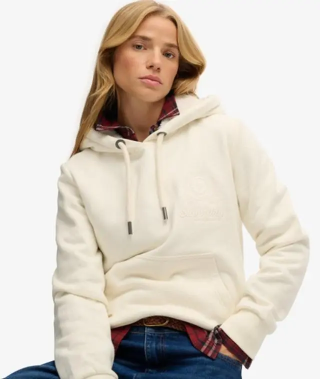 Superdry Women's Finest Goods Relaxed Hoodie Cream / Egret Cream - 