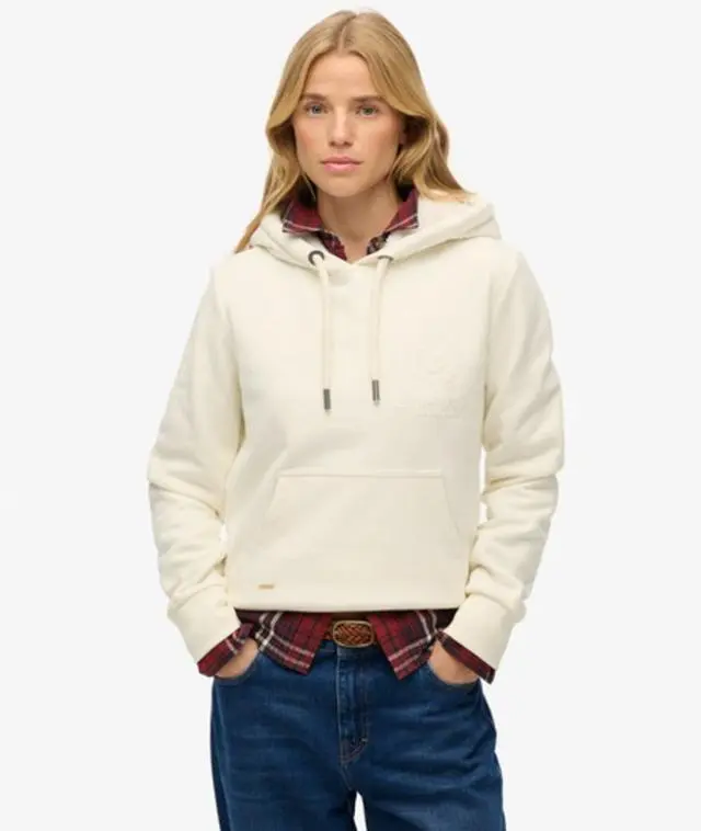 Superdry Women's Finest Goods Relaxed Hoodie Cream / Egret Cream -