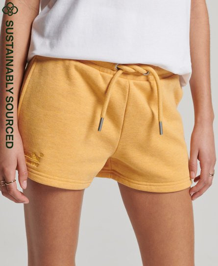 Superdry Women's Organic Cotton Vintage Logo Jersey Shorts Yellow / Ochre Marl - 